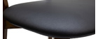 Taburete de cocina con acabado nogal y asiento negro 65 cm de altura LUCIA